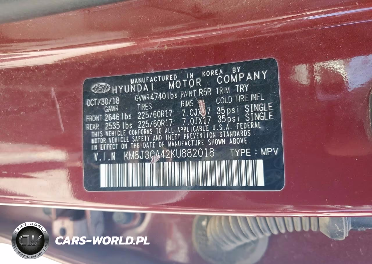2019 Hyundai Tucson Value VIN:KM8J3CA42KU882018 - 13