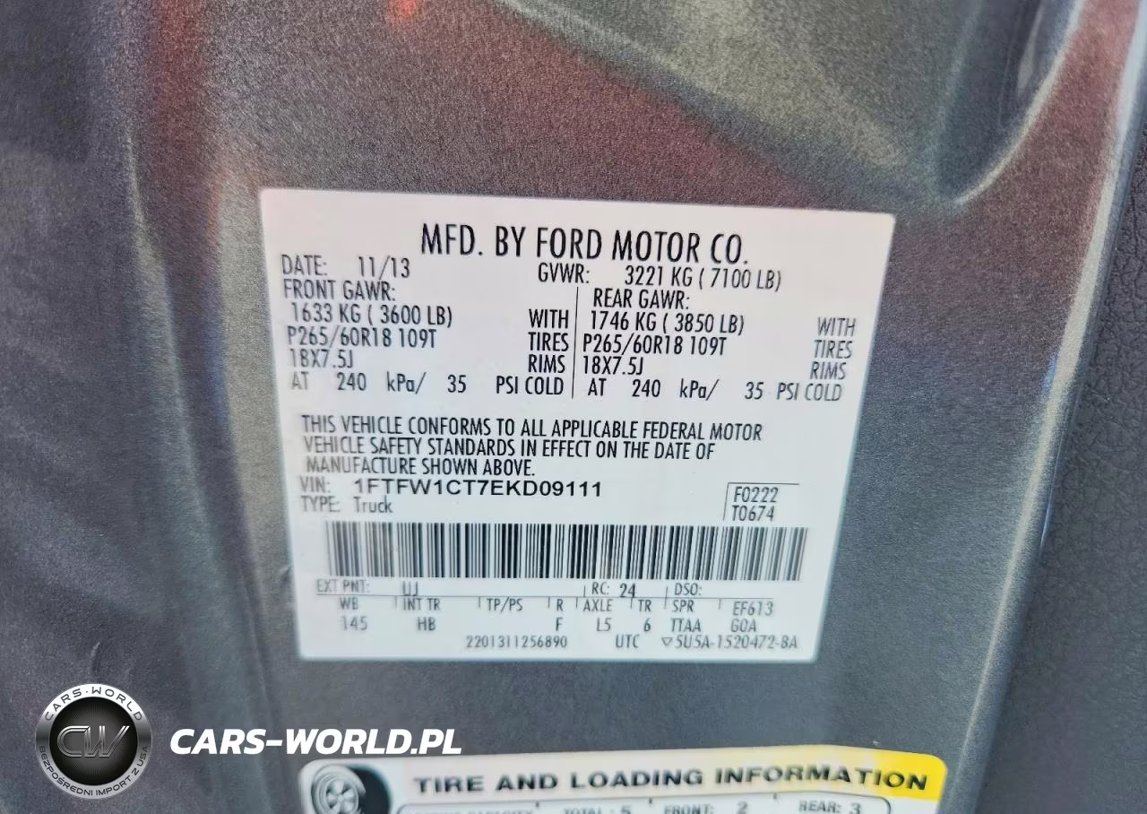 2014 Ford F150 Supercrew VIN:1FTFW1CT7EKD09111 - 12
