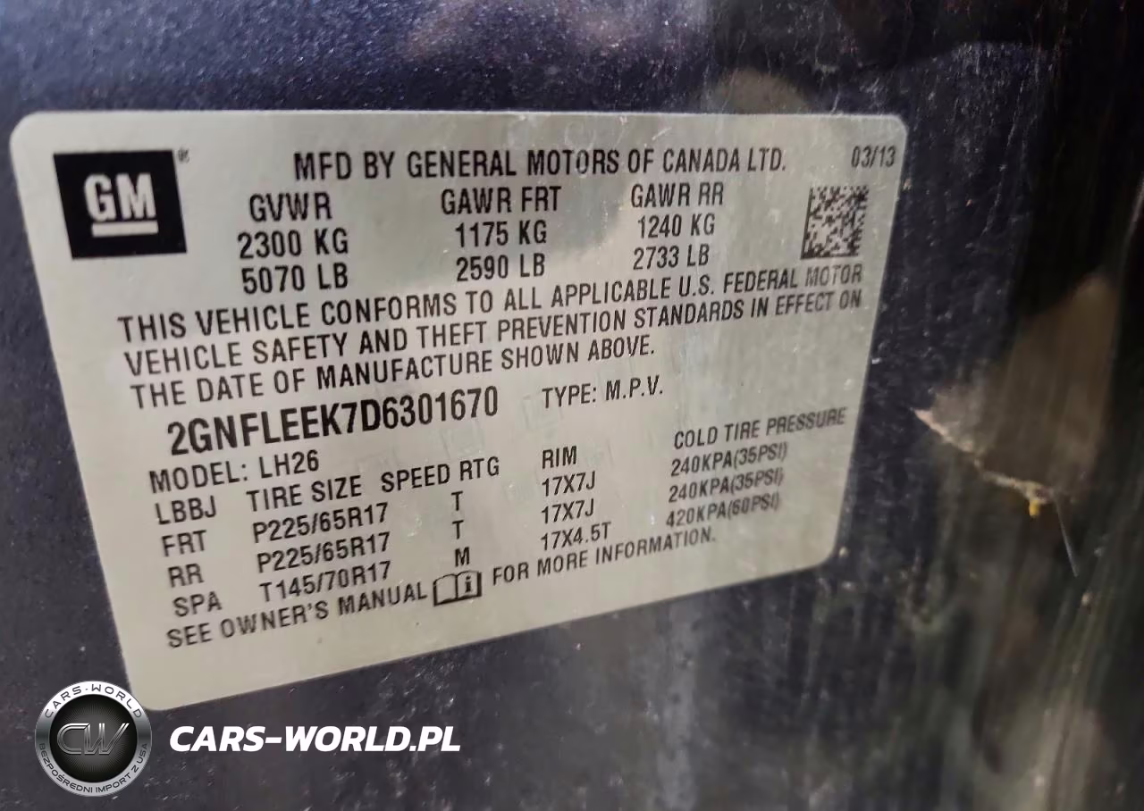 2013 Chevrolet Equinox Lt VIN:2GNFLEEK7D6301670 - 13