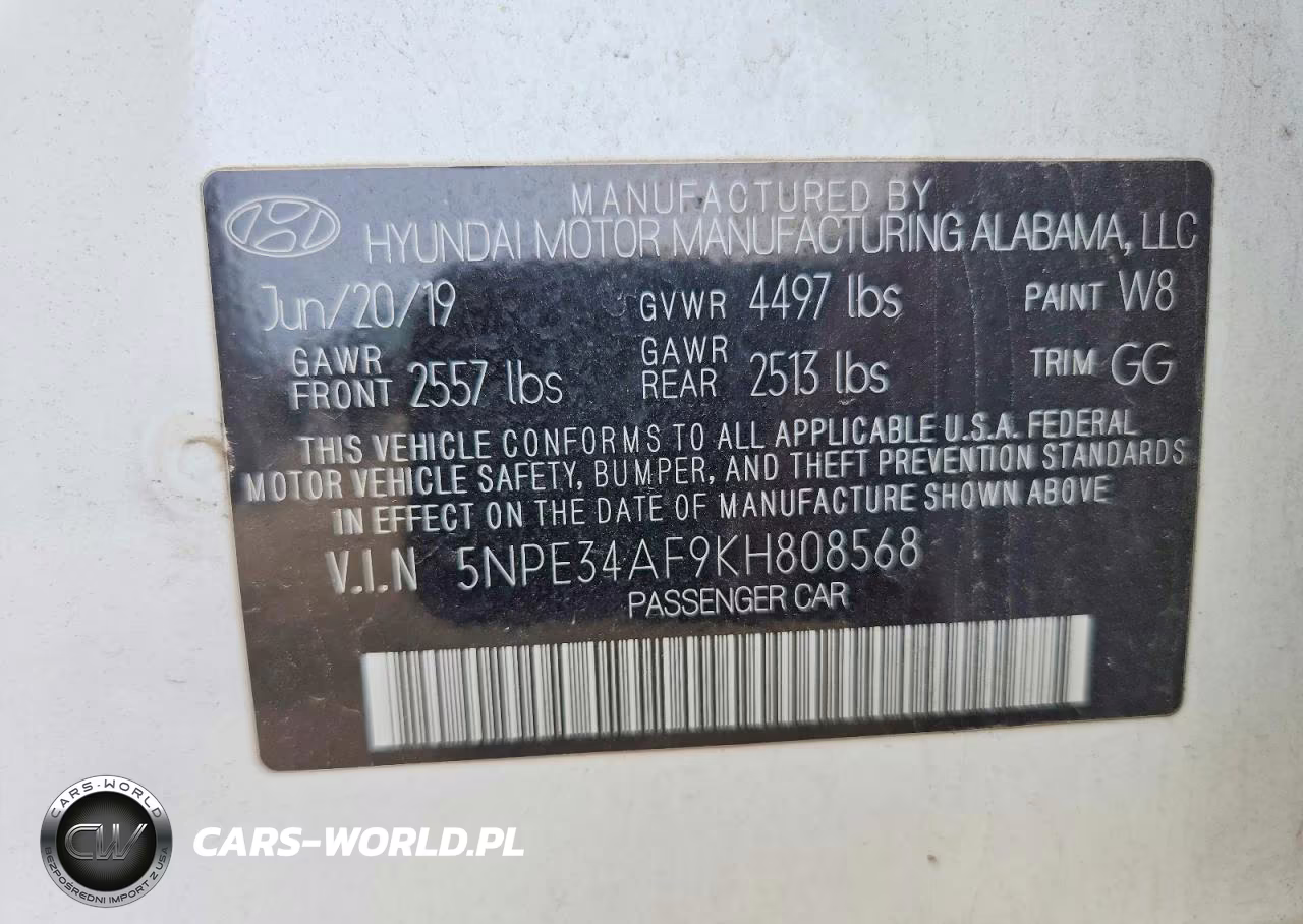 2019 Hyundai Sonata Limited VIN:5NPE34AF9KH808568 - 12