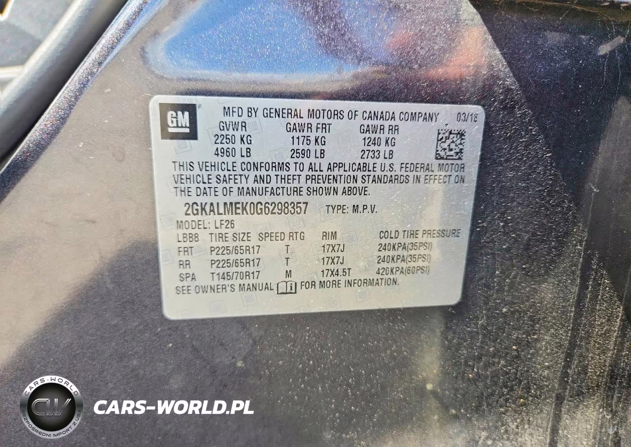 2016 GMC Terrain Sle VIN:2GKALMEK0G6298357 - 13