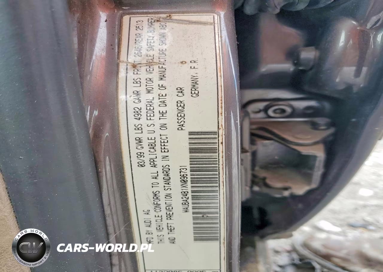 1999 Audi Unknown VIN:WAUBA24B1XN096731 - 12