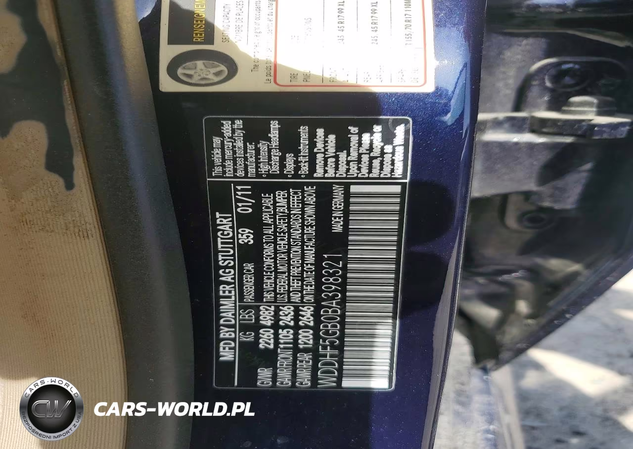 2011 Mercedes-Benz E 350 VIN:WDDHF5GB0BA398321 - 12