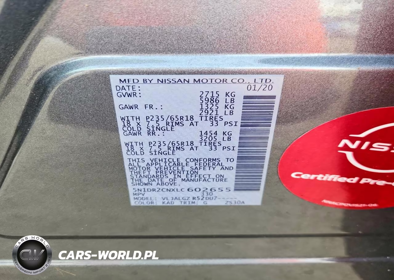 2020 Nissan Pathfinder Sl VIN:5N1DR2CNXLC602655 - 12