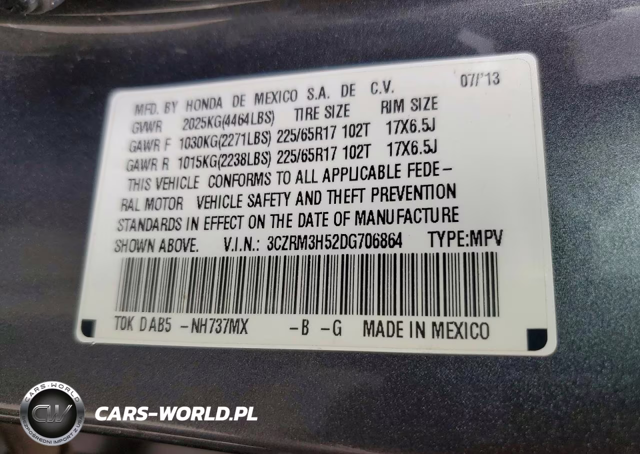 2013 Honda Cr-V Ex VIN:3CZRM3H52DG706864 - 13