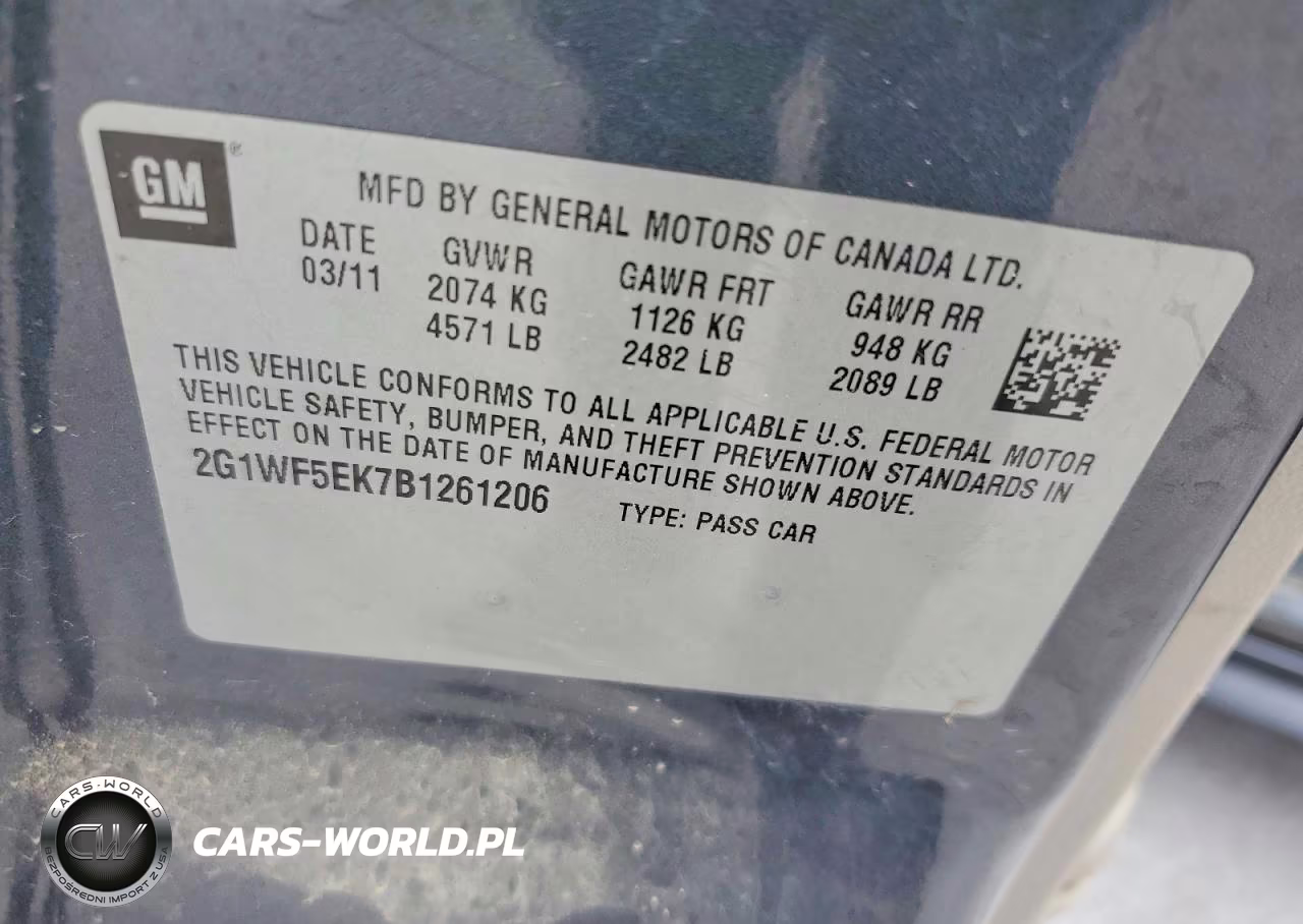 2011 Chevrolet Impala Ls VIN:2G1WF5EK7B1261206 - 12