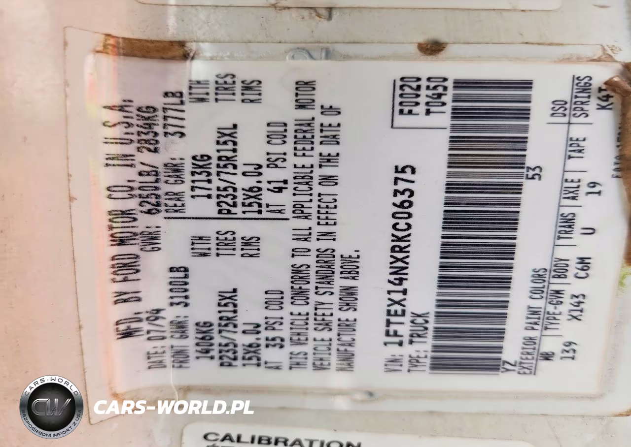 1994 Ford F150 VIN:1FTEX14NXRKC06375 - 13