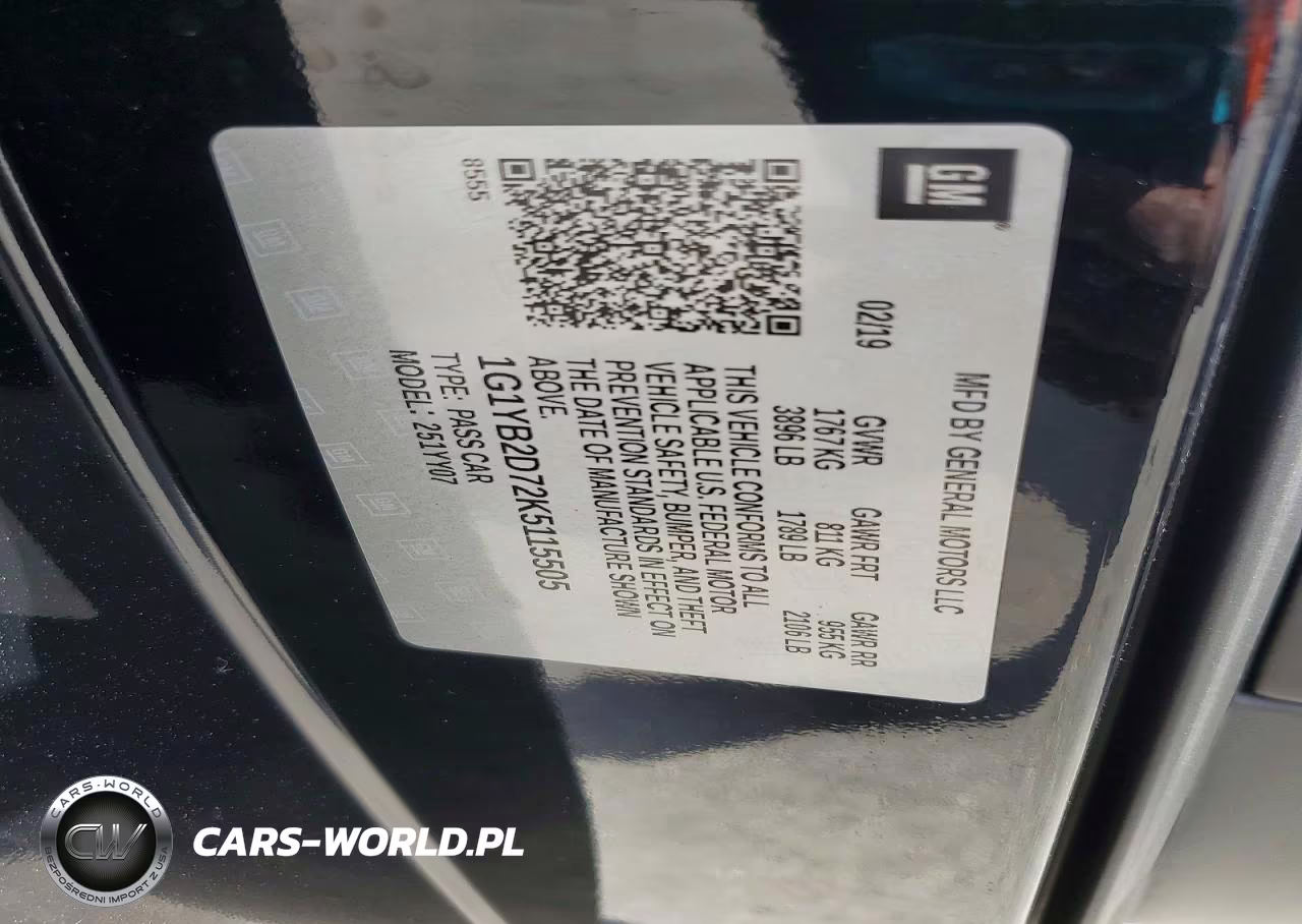 2019 Chevrolet Corvette Stingray 1Lt VIN:1G1YB2D72K5115505 - 12