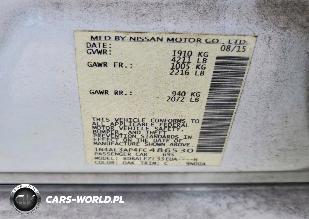 2015 Nissan Altima 2.5 S VIN:1N4AL3AP4FC486530 - 12