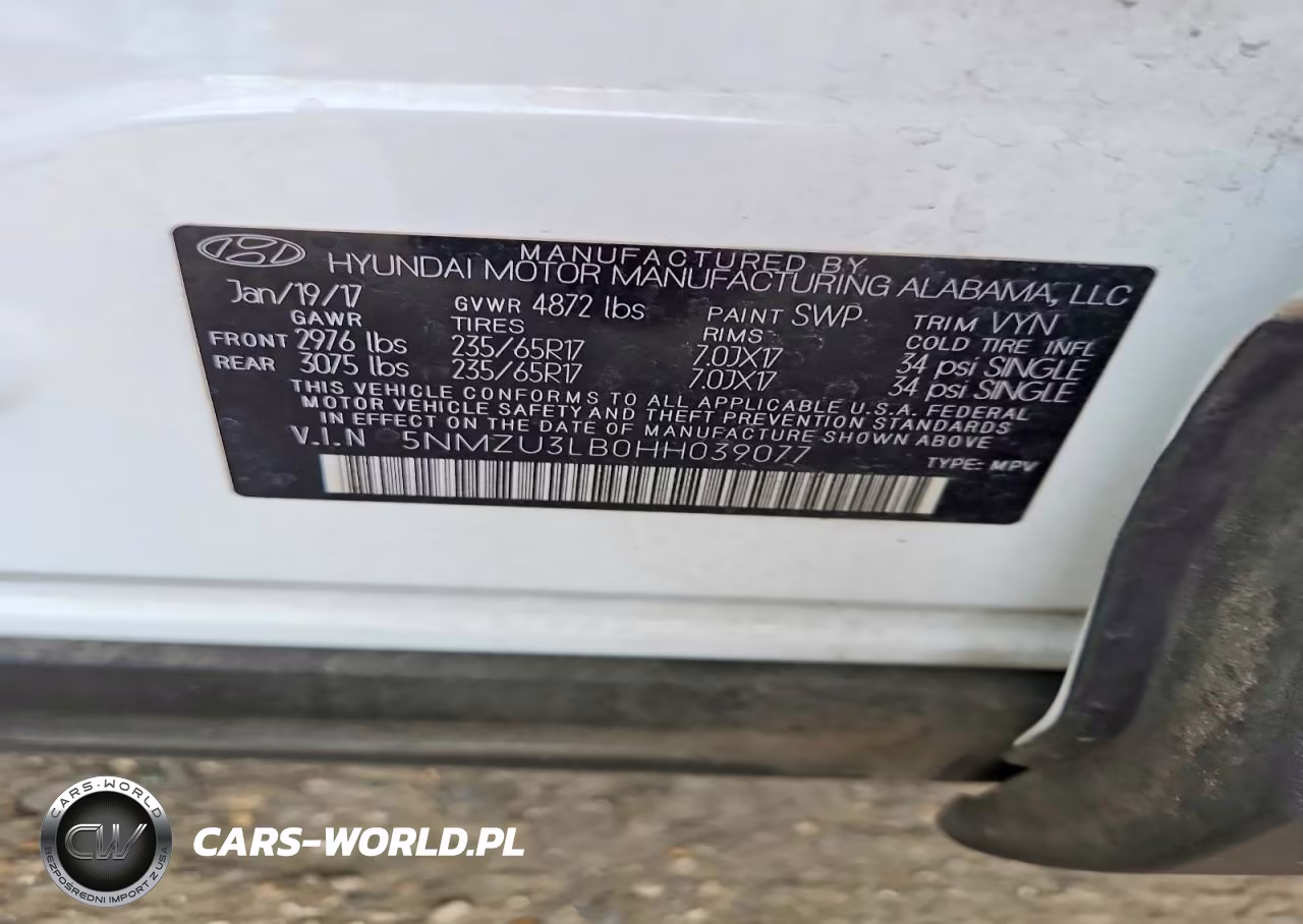2017 Hyundai Santa Fe Sport 2.4L VIN:5NMZU3LB0HH039077 - 13
