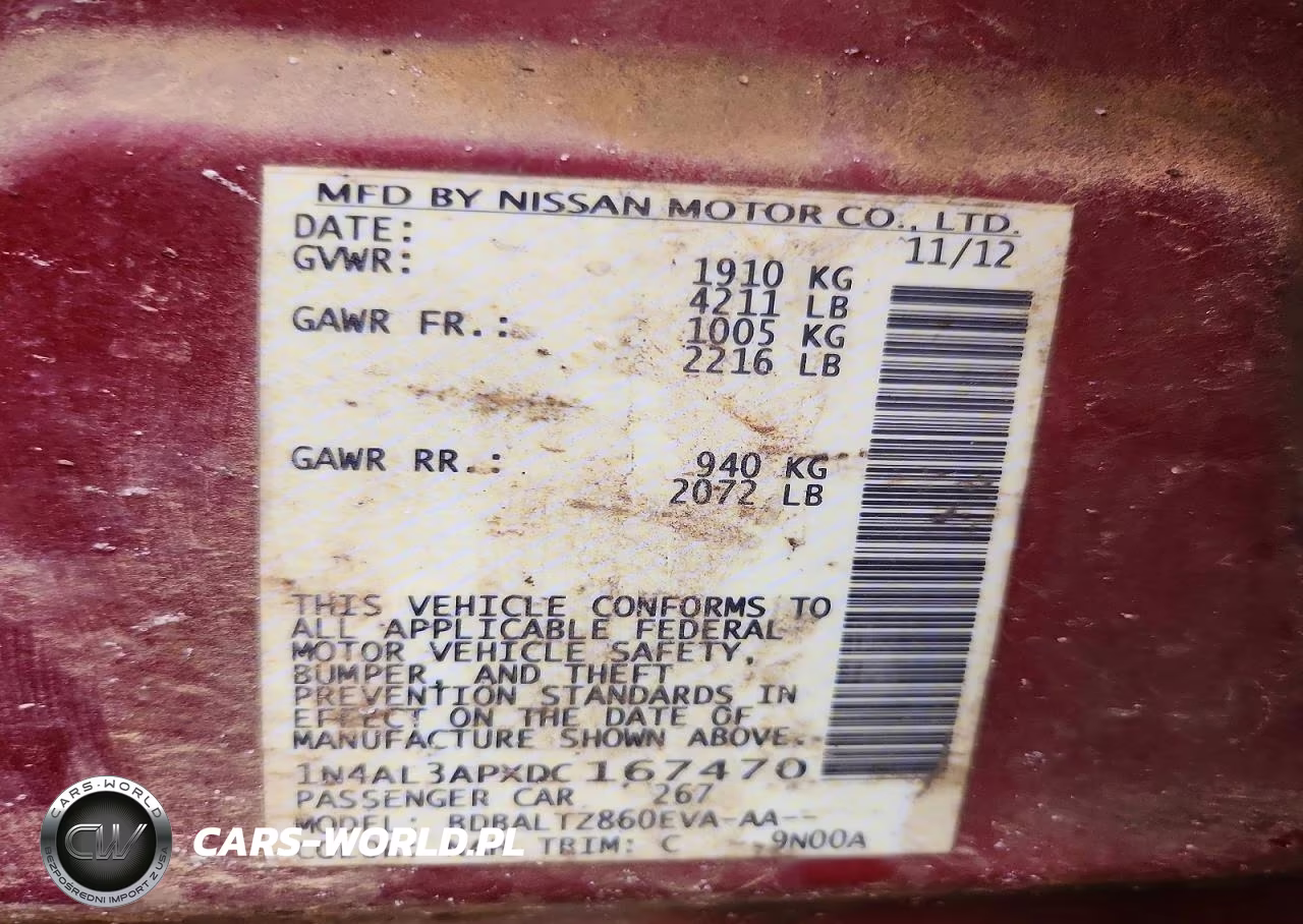 2013 Nissan Altima 2.5 VIN:1N4AL3APXDC167470 - 13