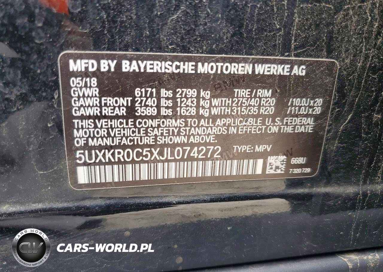 2018 BMW X5 xDrive35I VIN:5UXKR0C5XJL074272 - 13