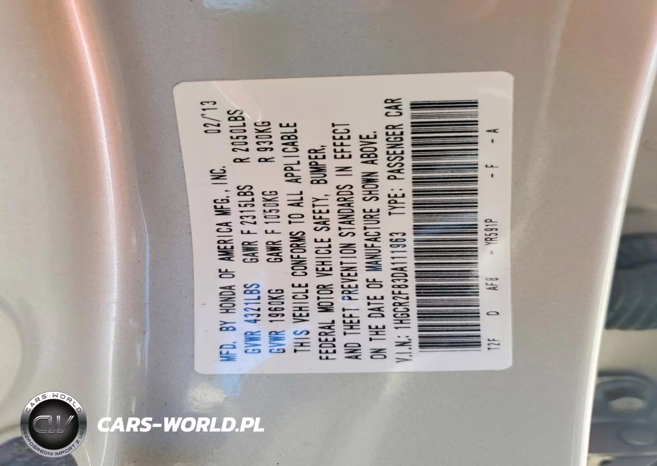 2013 Honda Accord Exl VIN:1HGCR2F83DA111963 - 12
