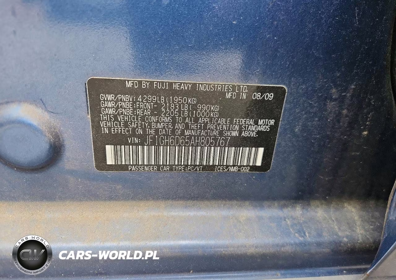 2010 Subaru Impreza Outback Sport VIN:JF1GH6D65AH805767 - 13