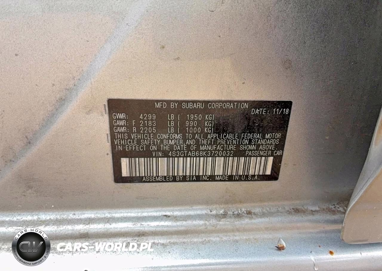 2019 Subaru Impreza VIN:4S3GTAB68K3720032 - 10