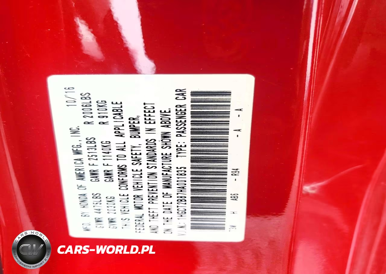 2017 Honda Accord Exl VIN:1HGCT2B87HA001835 - 12