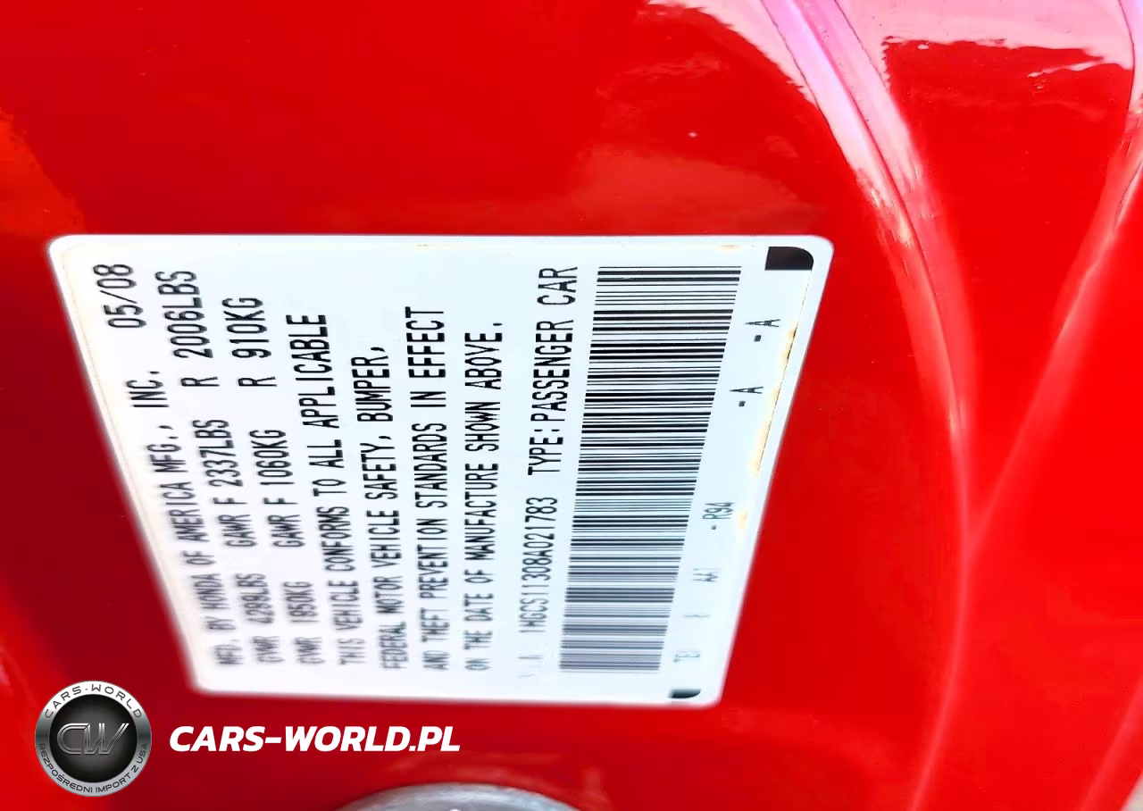 2008 Honda Accord Lx-S VIN:1HGCS11308A021783 - 12