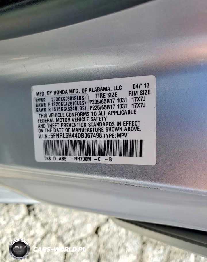 2013 Honda Odyssey Ex VIN:5FNRL5H44DB067498 - 13