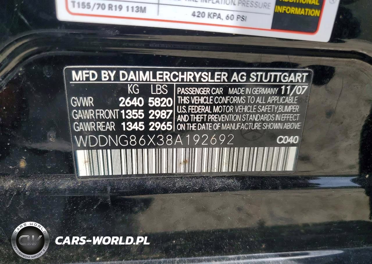 2008 Mercedes-Benz S 550 4Matic VIN:WDDNG86X38A192692 - 12