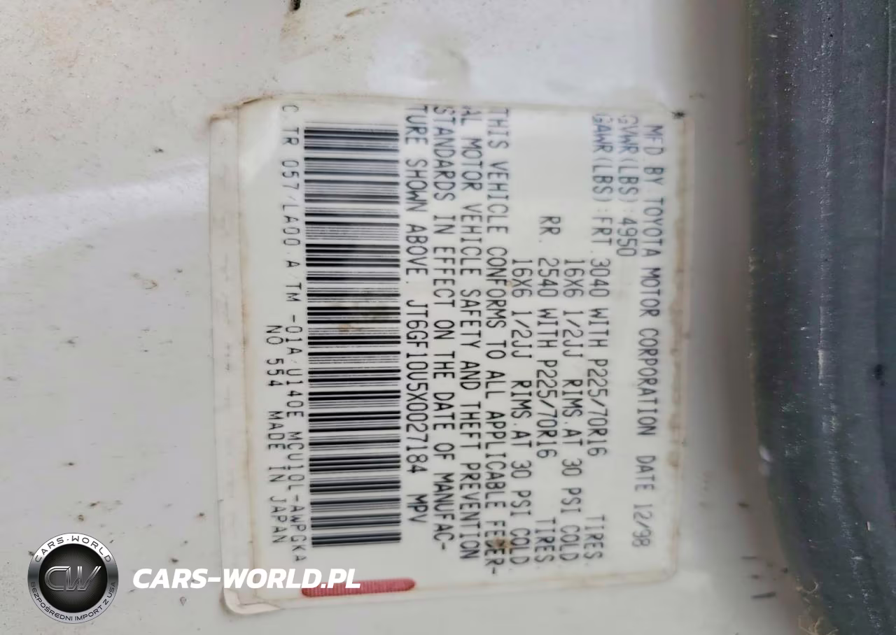 1999 Lexus Rx 300 VIN:JT6GF10U5X0027184 - 13