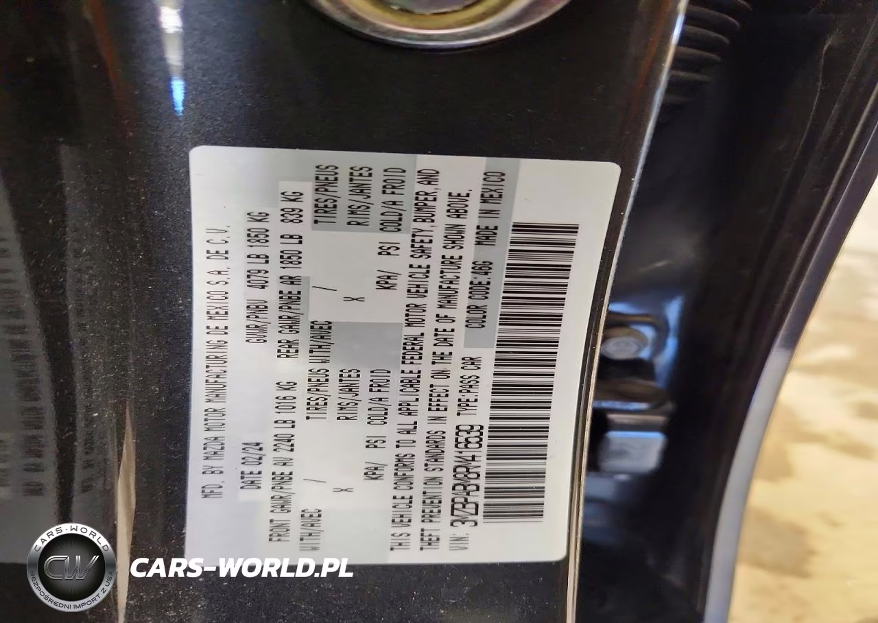 2024 Mazda 3 Select Sport VIN:3MZBPABM8RM416539 - 12