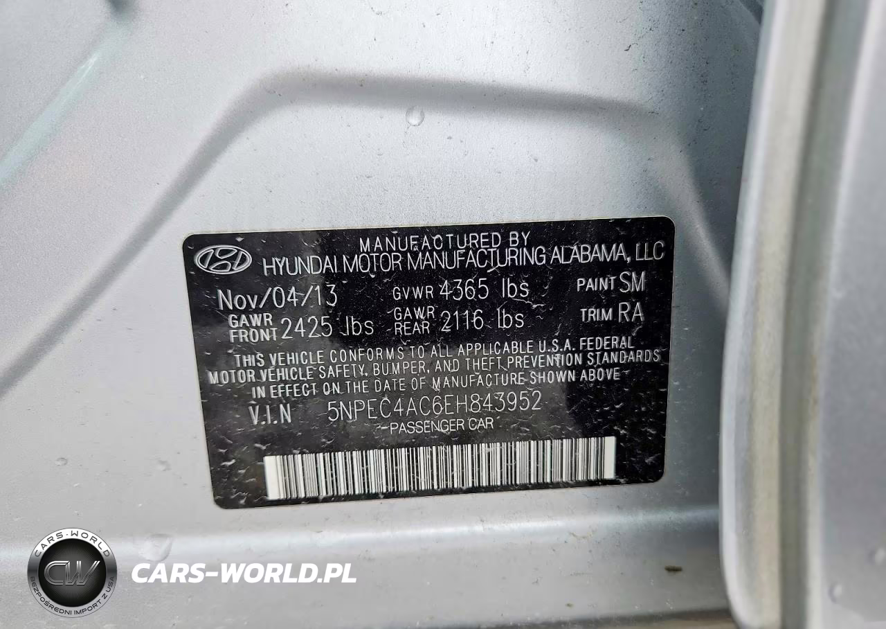 2014 Hyundai Sonata Limited VIN:5NPEC4AC6EH843952 - 12
