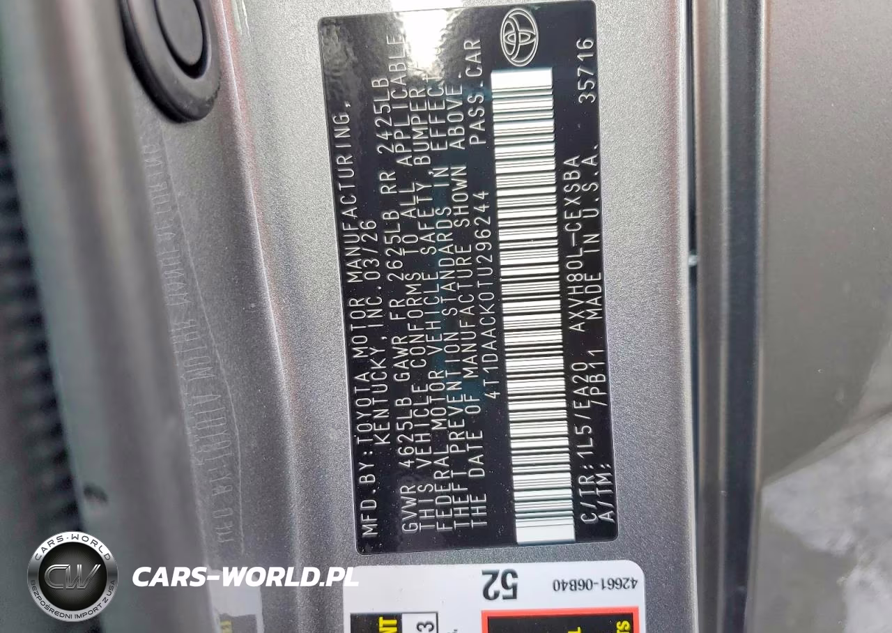 2026 Toyota Camry Se VIN:4T1DAACK0TU296244 - 12