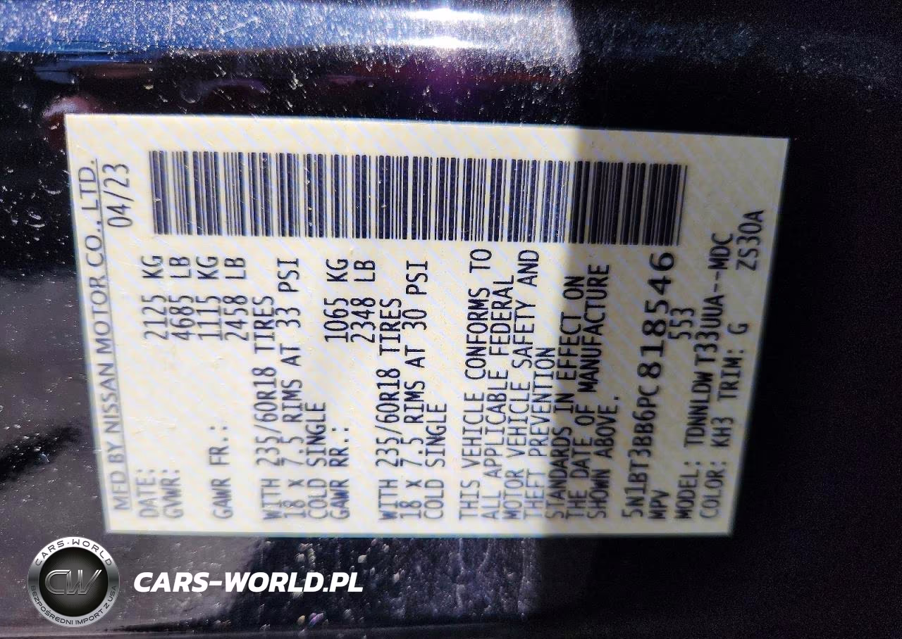 2023 Nissan Rogue Sv VIN:5N1BT3BB6PC818546 - 12