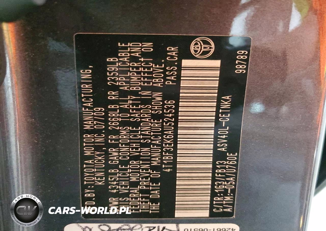 2010 Toyota Camry Le VIN:4T1BF3EK6AU524536 - 12