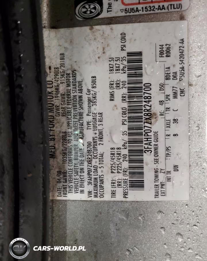2008 Ford Fusion Se VIN:3FAHP07ZX8R248700 - 12