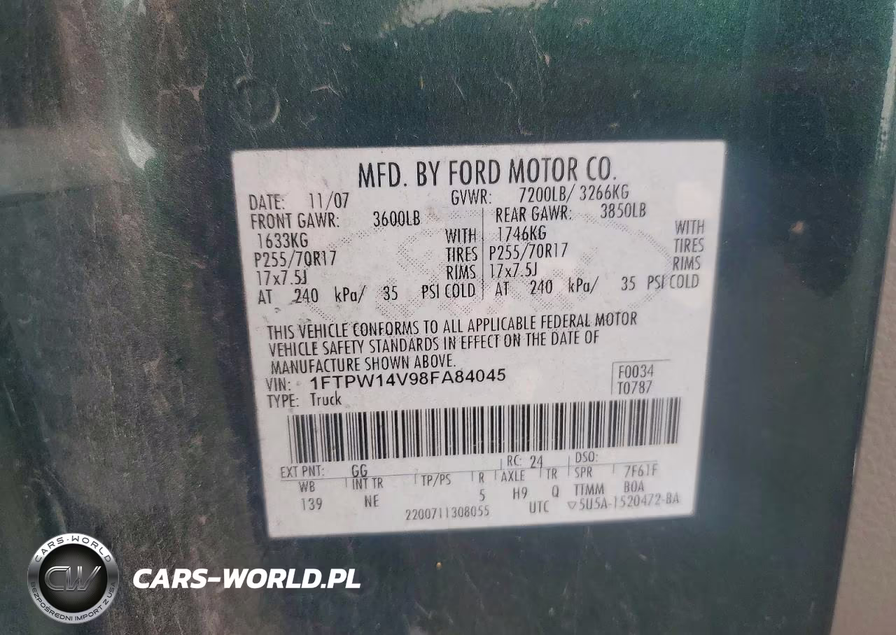 2008 Ford F150 Supercrew VIN:1FTPW14V98FA84045 - 12