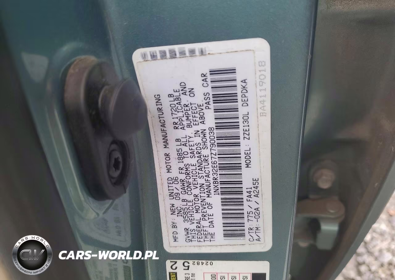 2007 Toyota Corolla Ce VIN:1NXBR32E67Z790038 - 12