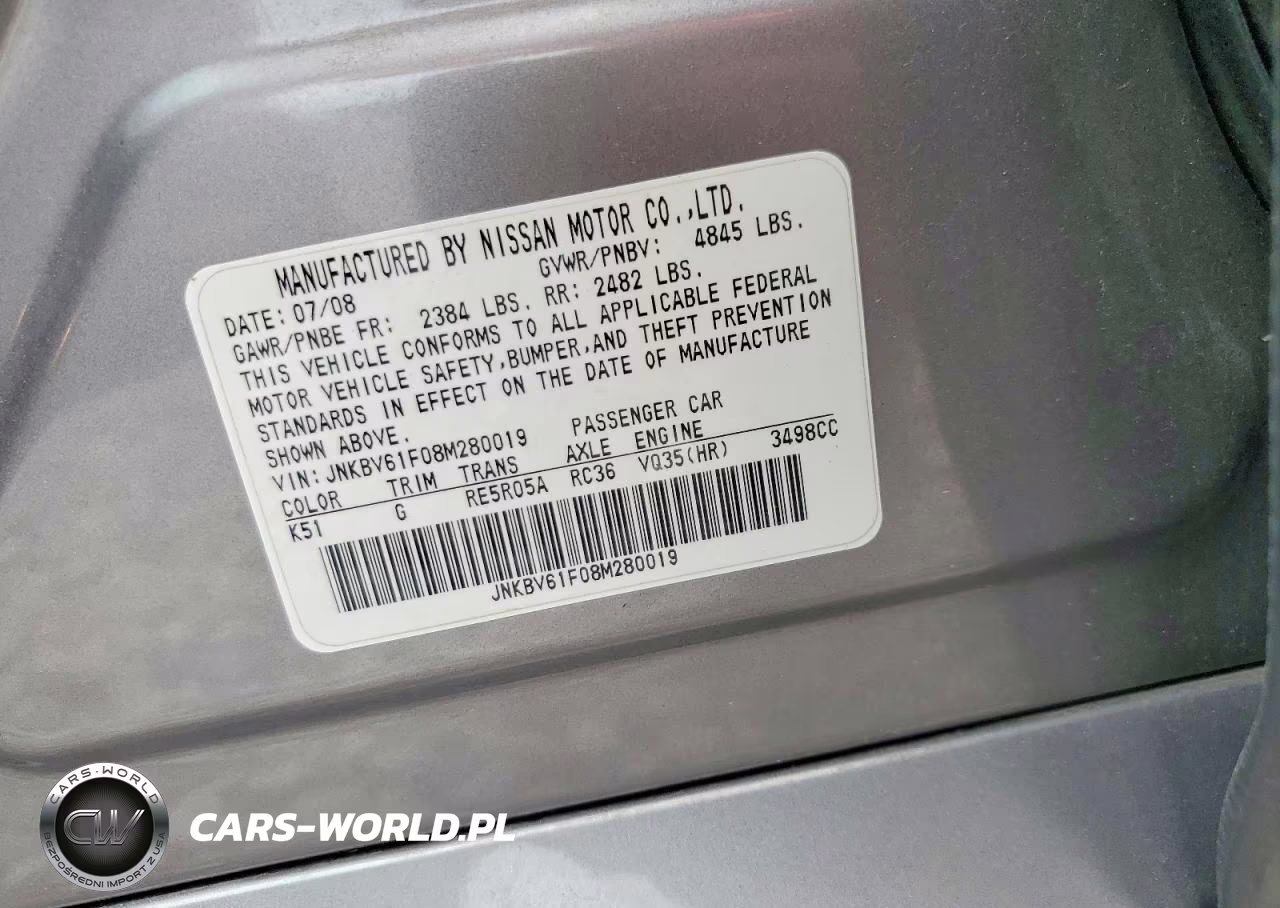 2008 Infiniti G35 X VIN:JNKBV61F08M280019 - 12