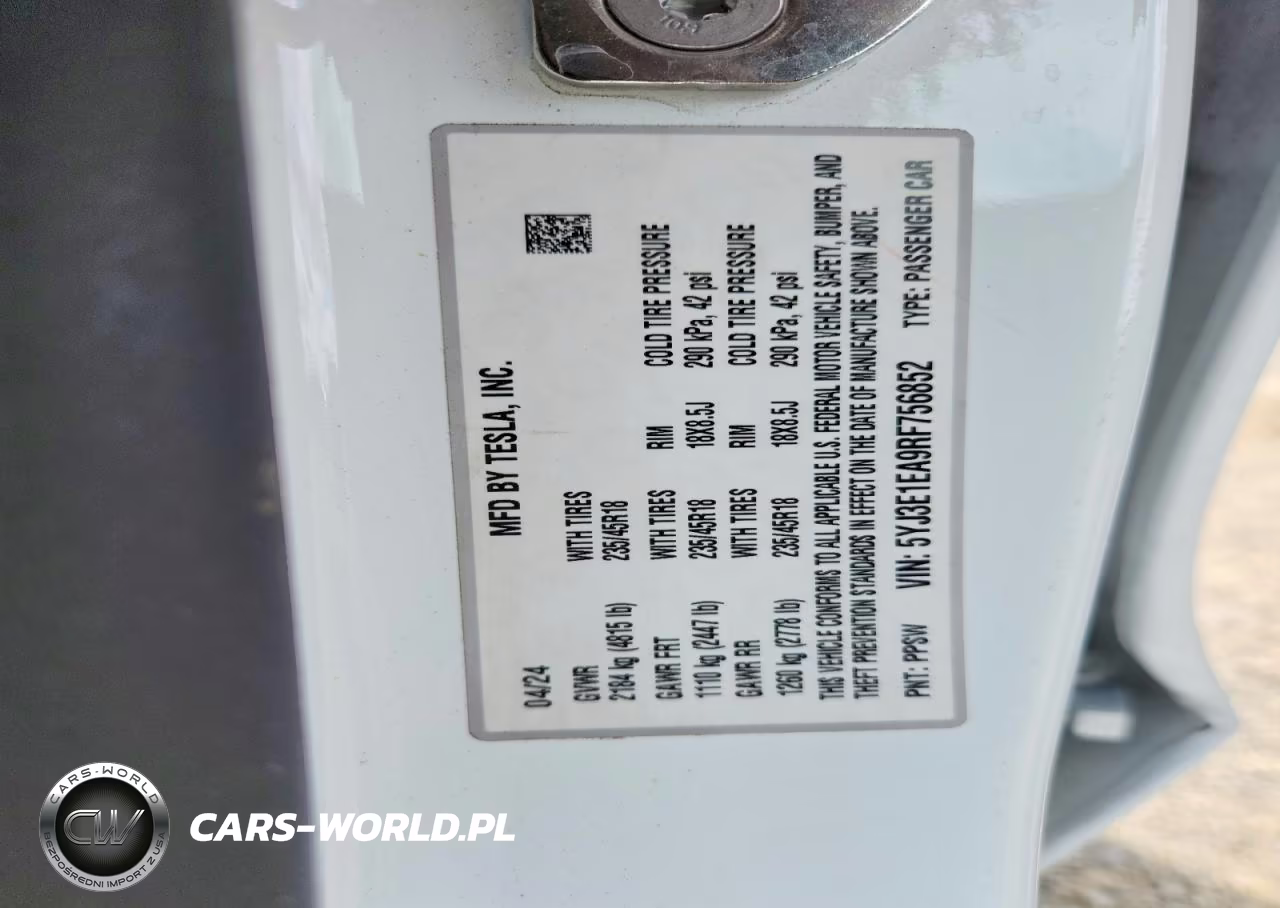 2024 Tesla Model 3 VIN:5YJ3E1EA9RF756852 - 12
