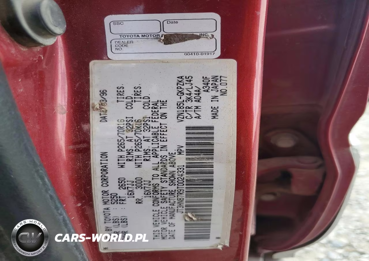 1996 Toyota 4Runner Limited VIN:JT3HN87R9T0024331 - 12