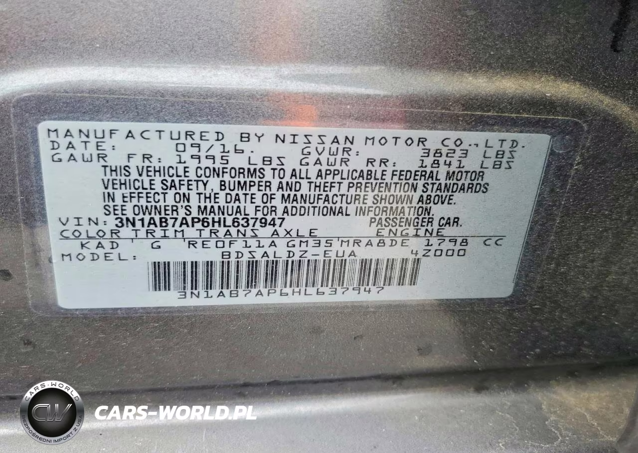 2017 Nissan Sentra Sv VIN:3N1AB7AP6HL637947 - 13