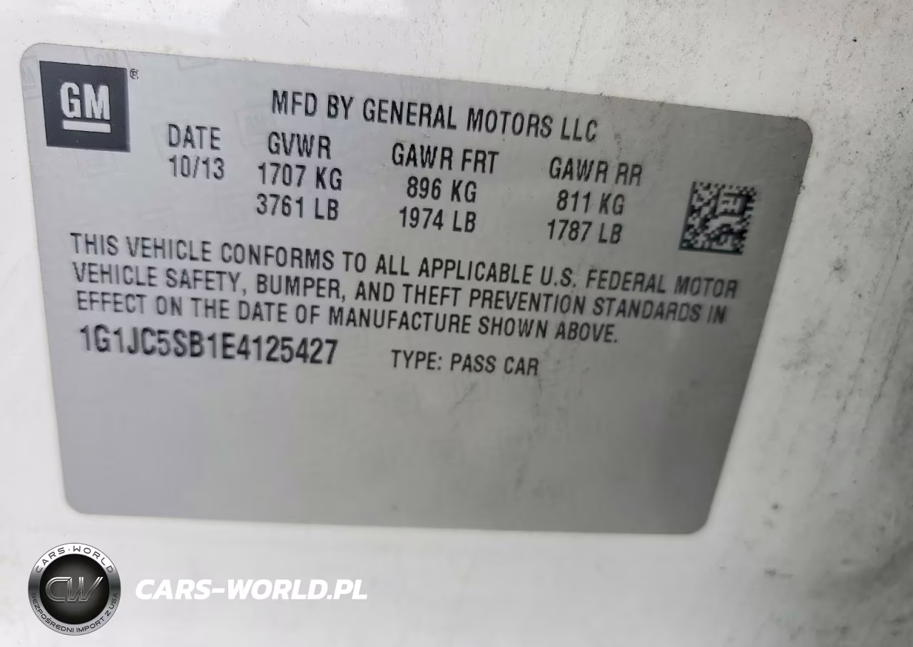 2014 Chevrolet Sonic Lt VIN:1G1JC5SB1E4125427 - 12