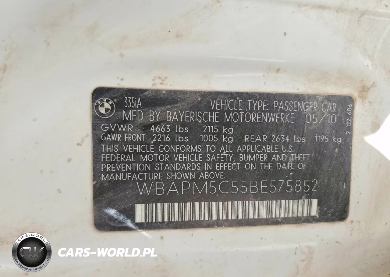 2011 BMW 335 I VIN:WBAPM5C55BE575852 - 12