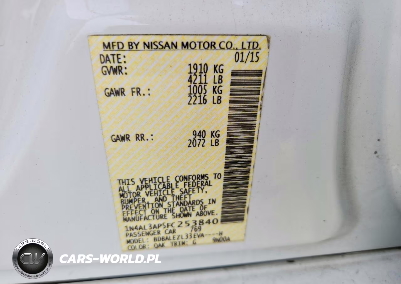 2015 Nissan Altima 2.5 S VIN:1N4AL3AP5FC253840 - 12