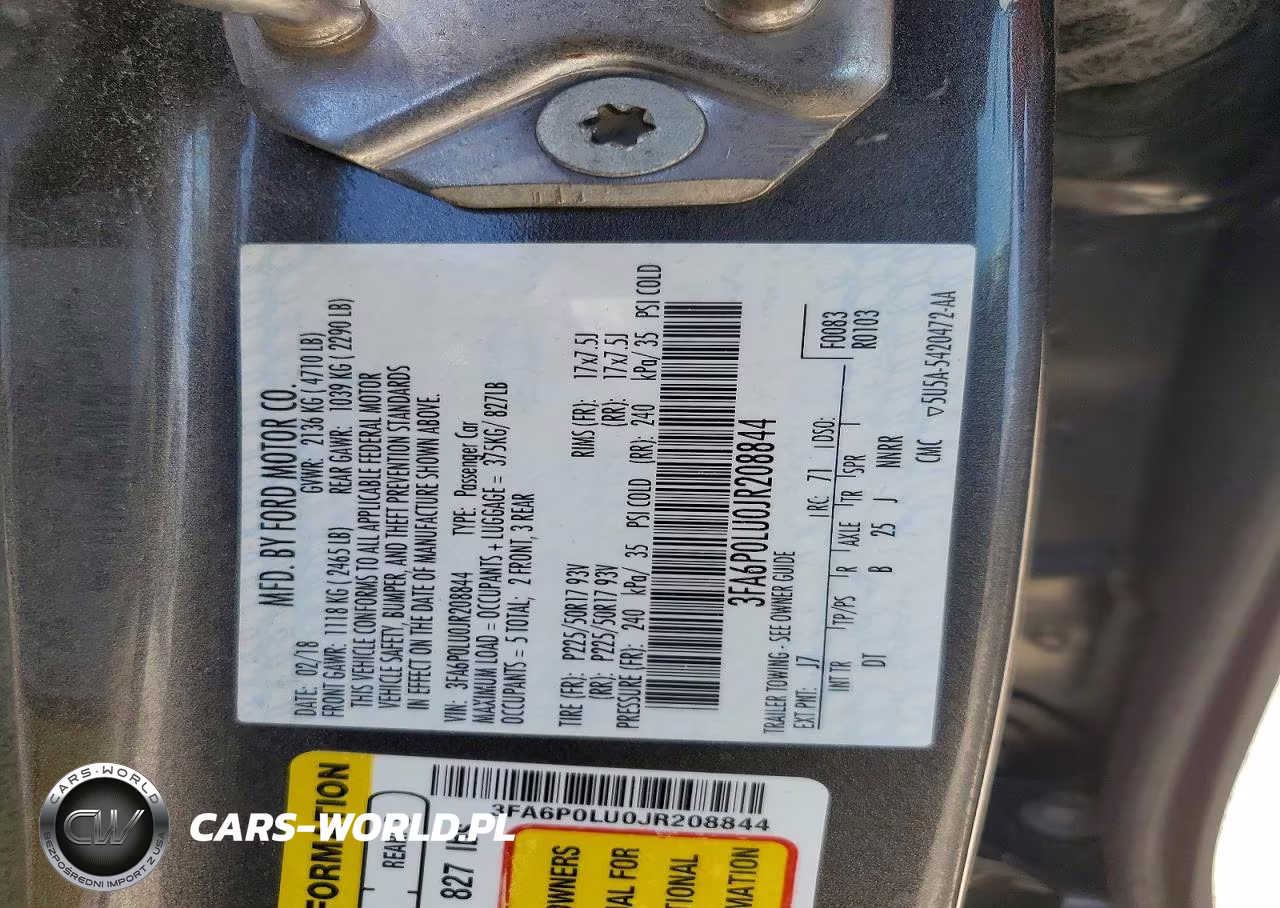 2018 Ford Fusion Se Hybrid VIN:3FA6P0LU0JR208844 - 12