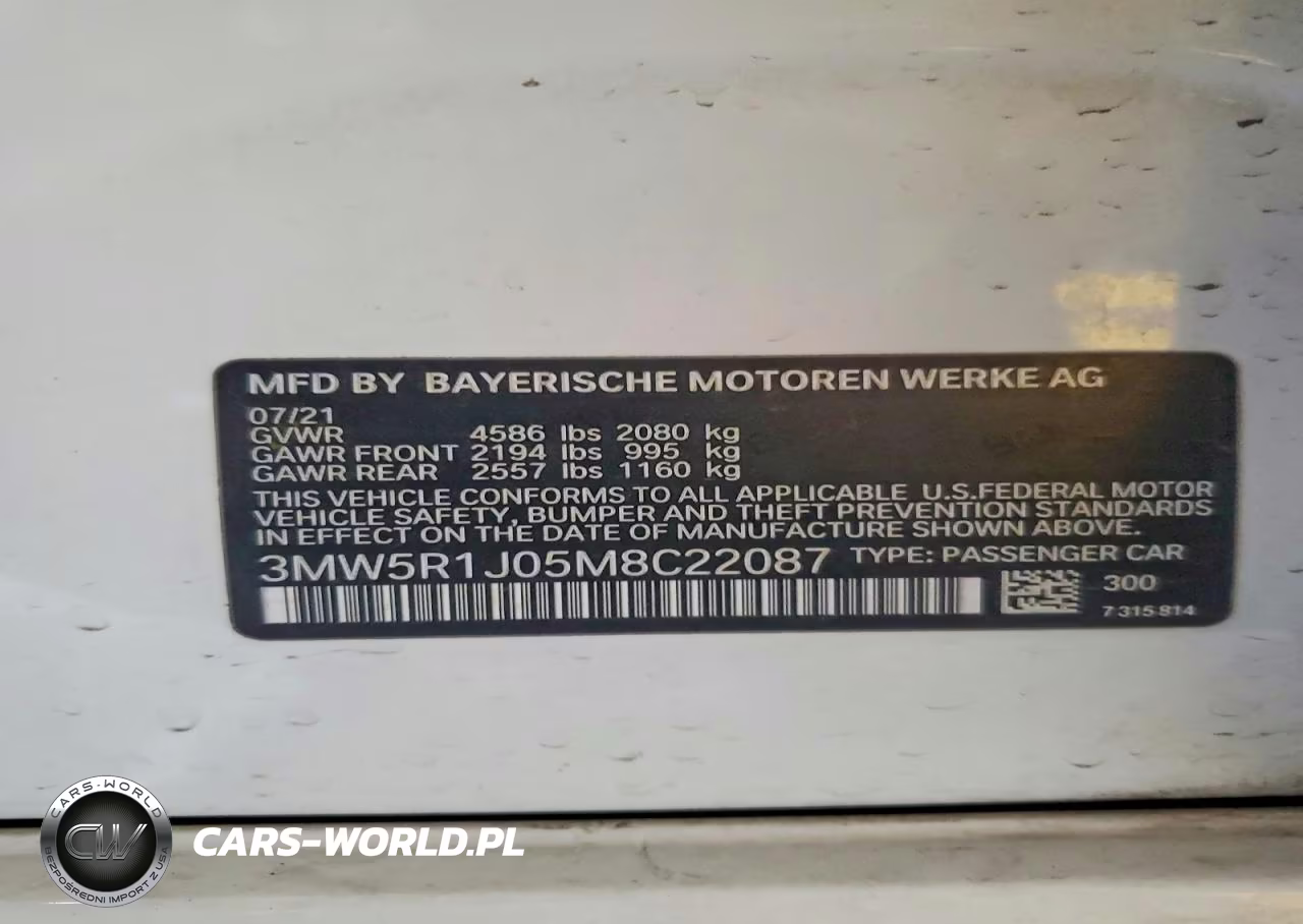 2021 BMW 330I VIN:3MW5R1J05M8C22087 - 12