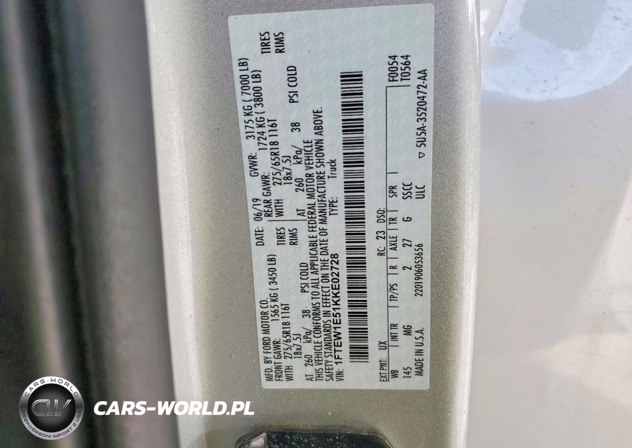 2019 Ford F150 Supercrew VIN:1FTEW1E51KKE02728 - 12