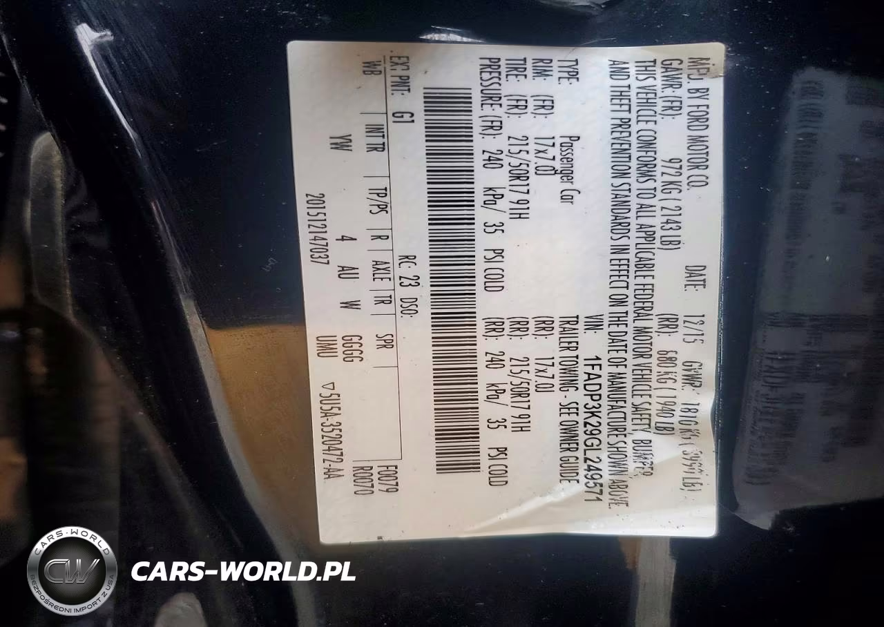 2016 Ford Focus Se VIN:1FADP3K29GL249571 - 12