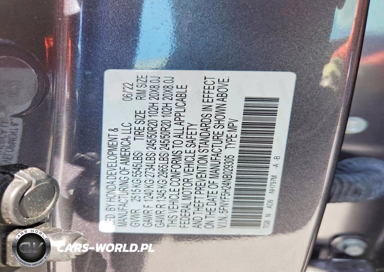 2022 Honda Pilot Se VIN:5FNYF5H24NB029305 - 12