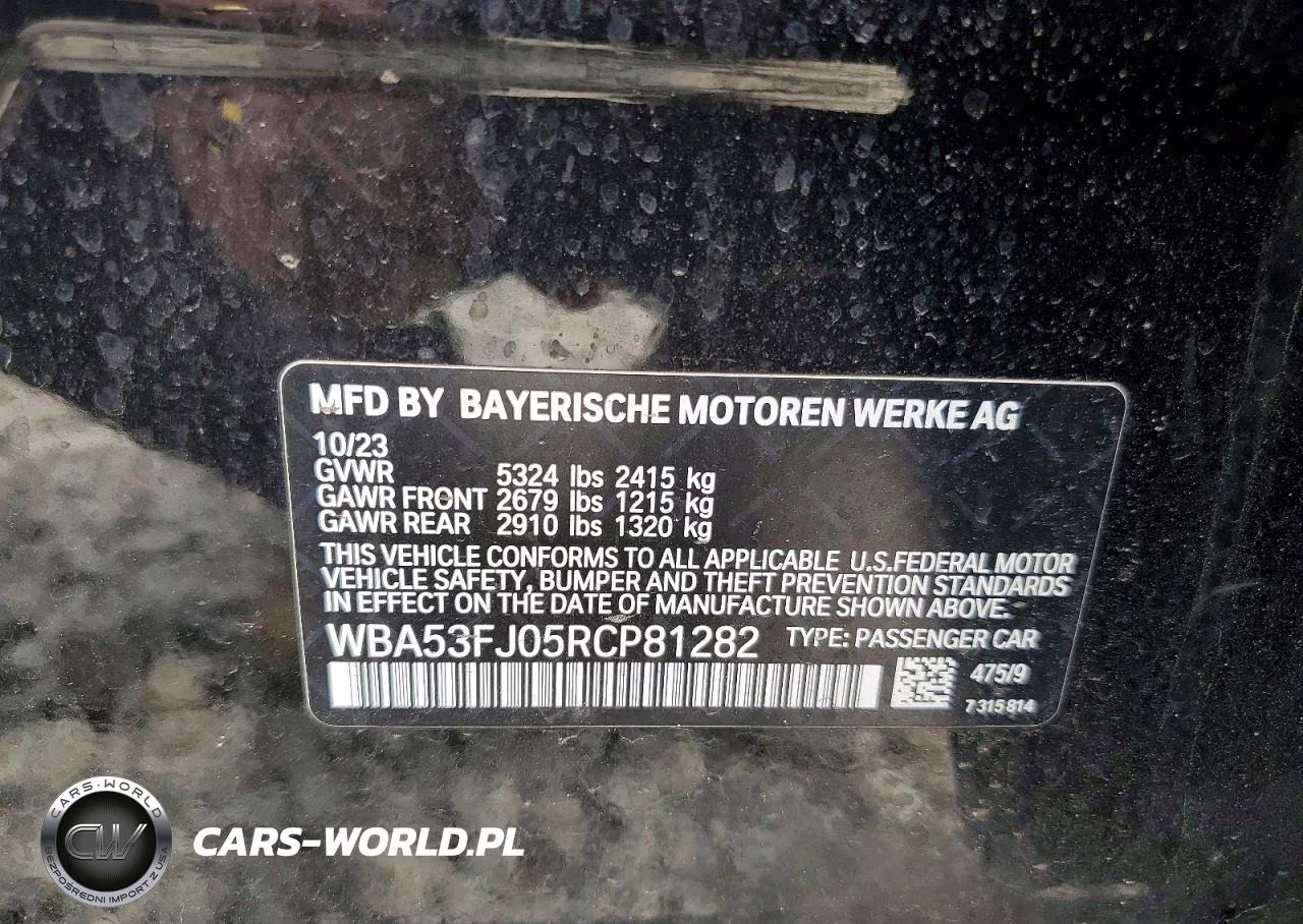 2024 BMW 530 Xi VIN:WBA53FJ05RCP81282 - 12