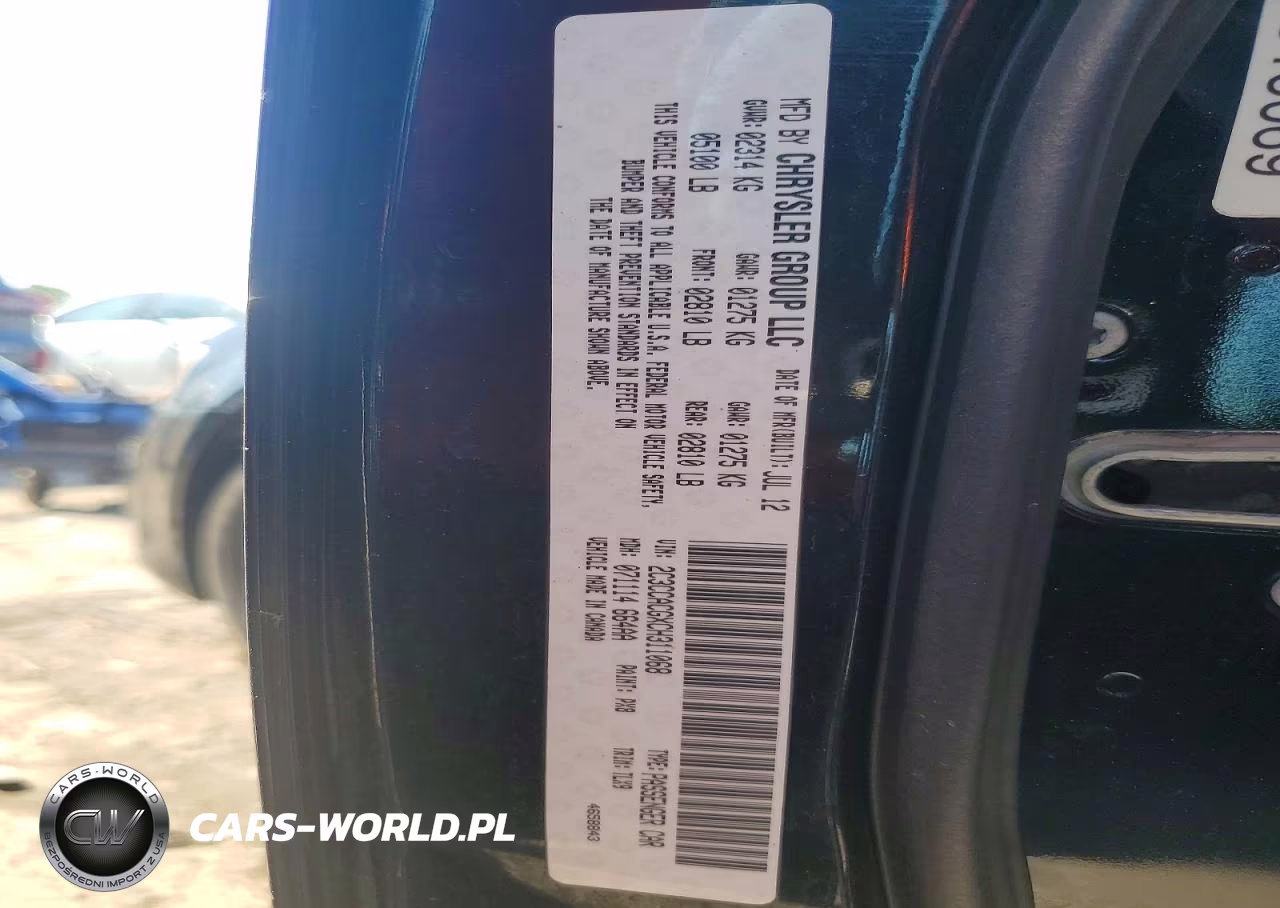 2012 Chrysler 300 Limited VIN:2C3CCACGXCH311068 - 12