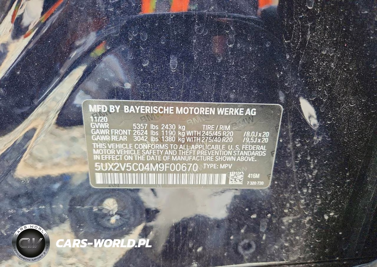 2021 BMW X4 VIN:5UX2V5C04M9F00670 - 13