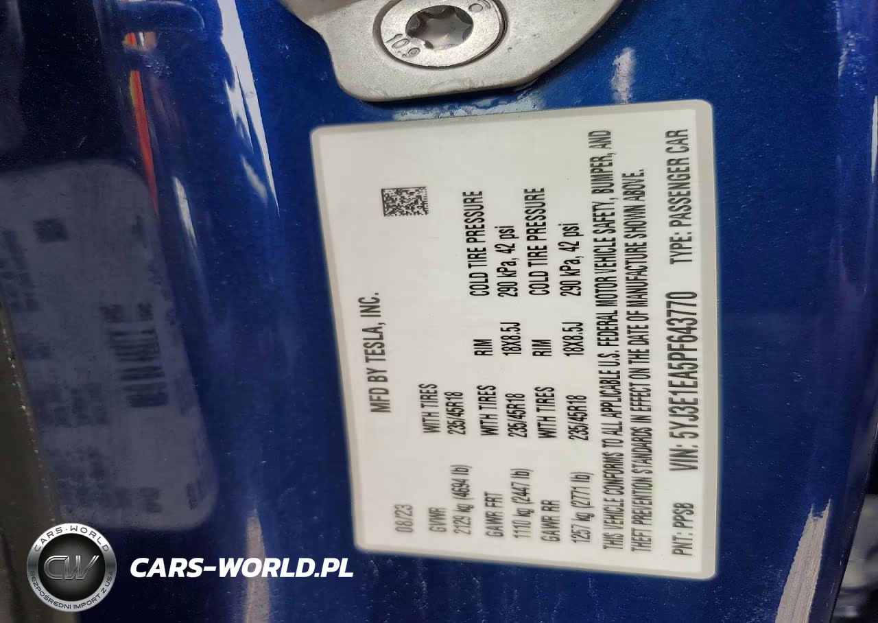 2023 Tesla Model 3 VIN:5YJ3E1EA5PF643770 - 12