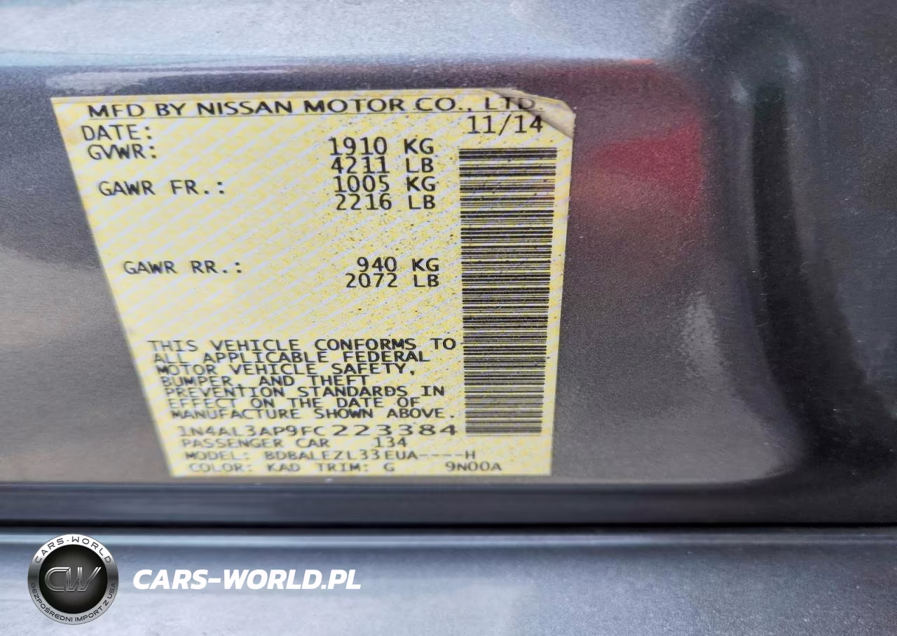 2015 Nissan Altima 2.5 S VIN:1N4AL3AP9FC223384 - 12