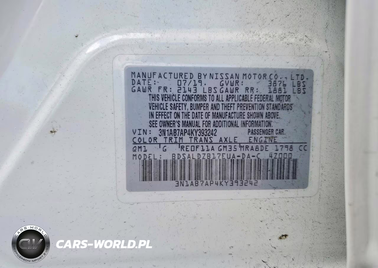 2019 Nissan Sentra Sv VIN:3N1AB7AP4KY393242 - 12